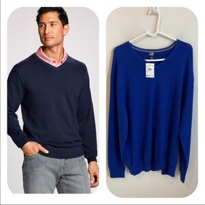 Cutter & Buck Lakemont V Neck Sweater Bolt Blue